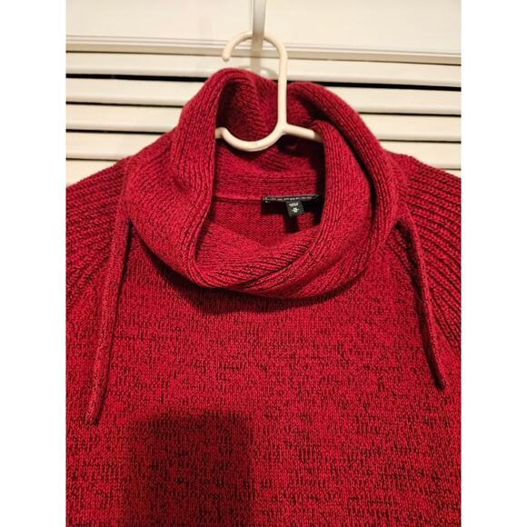 Express Sweater Women's M Red Knit Cowl Neck Zipper Accent - Picture 3 of 6